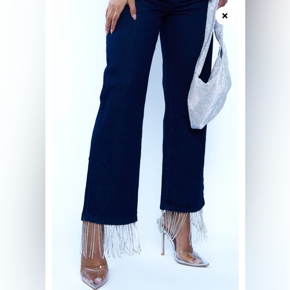 PLT Straight Leg Jeans - Diamanté Tassel Hem - Picture 3 of 14